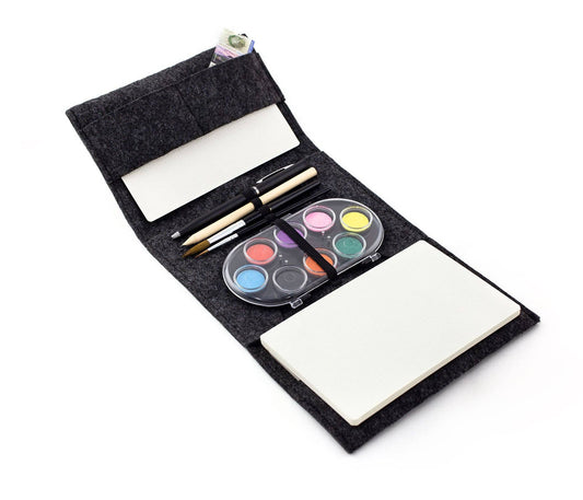 Travel postcard watercolor paint set