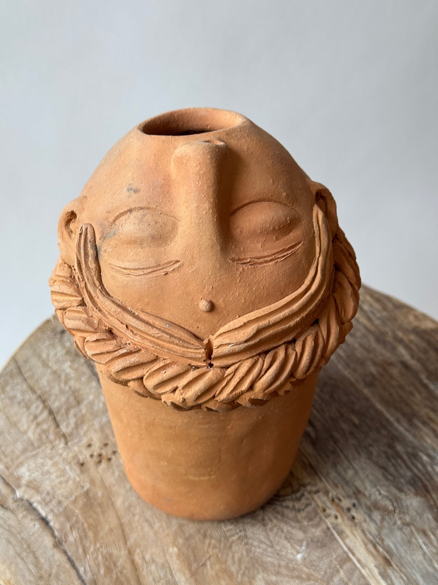 Handmade Face Vase Looking Up