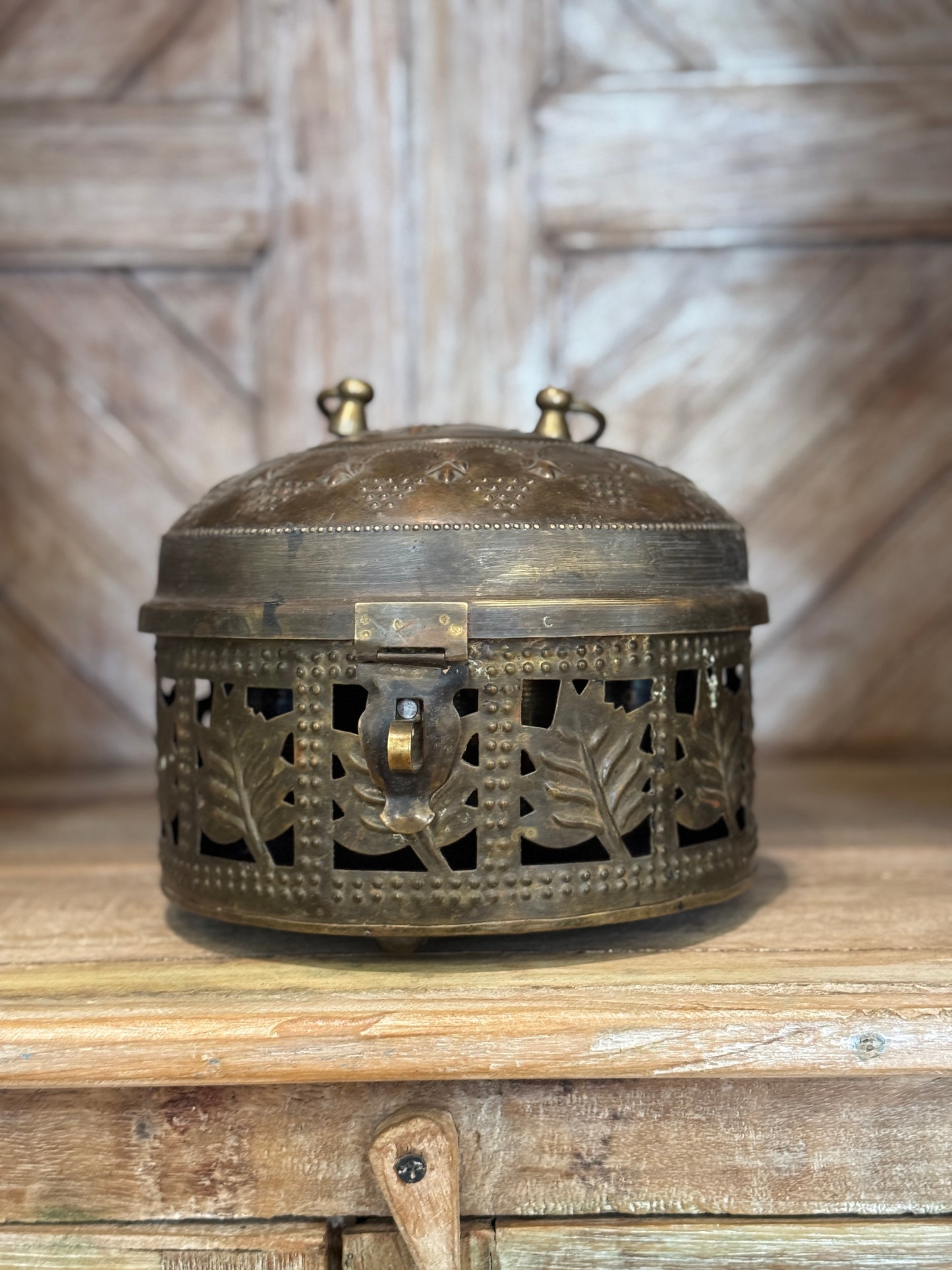 Vintage Brass Masala Container