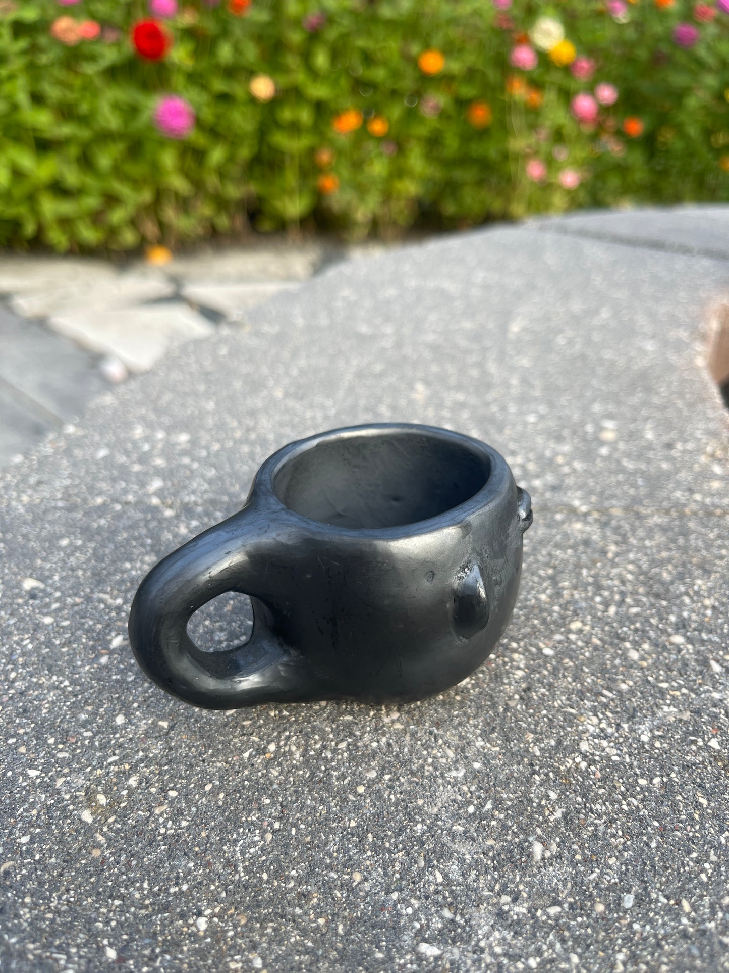 Oaxacan Black Pottery Face Cups With Handle