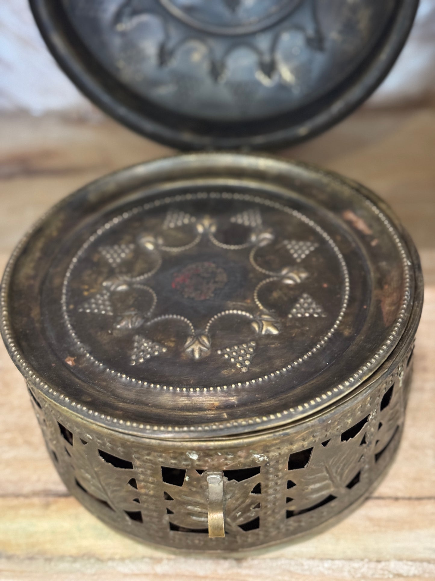 Vintage Brass Masala Container