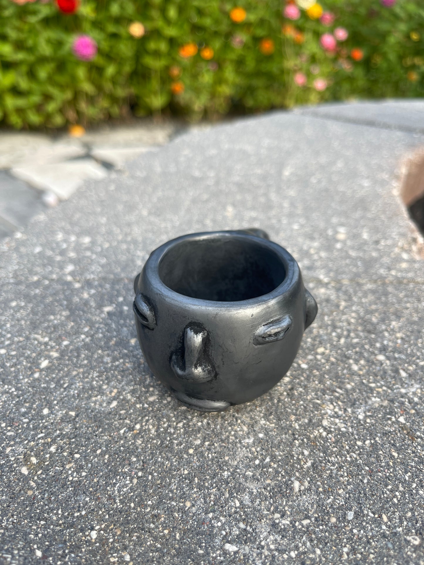 Oaxacan Black Pottery Face Cups With Handle