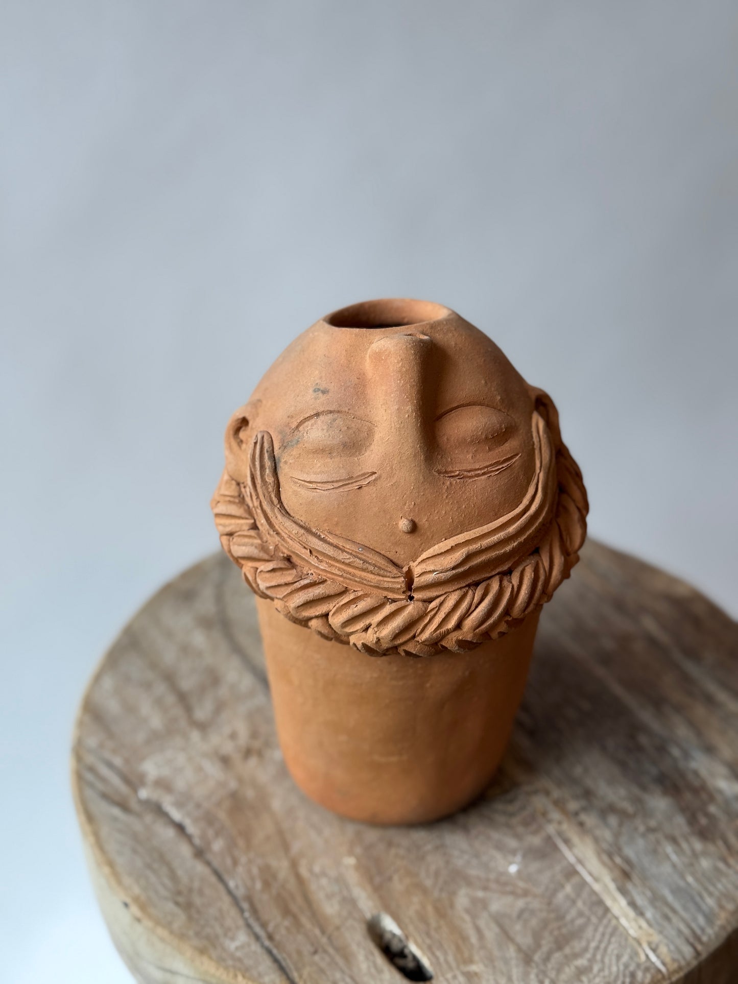 Handmade Face Vase Looking Up