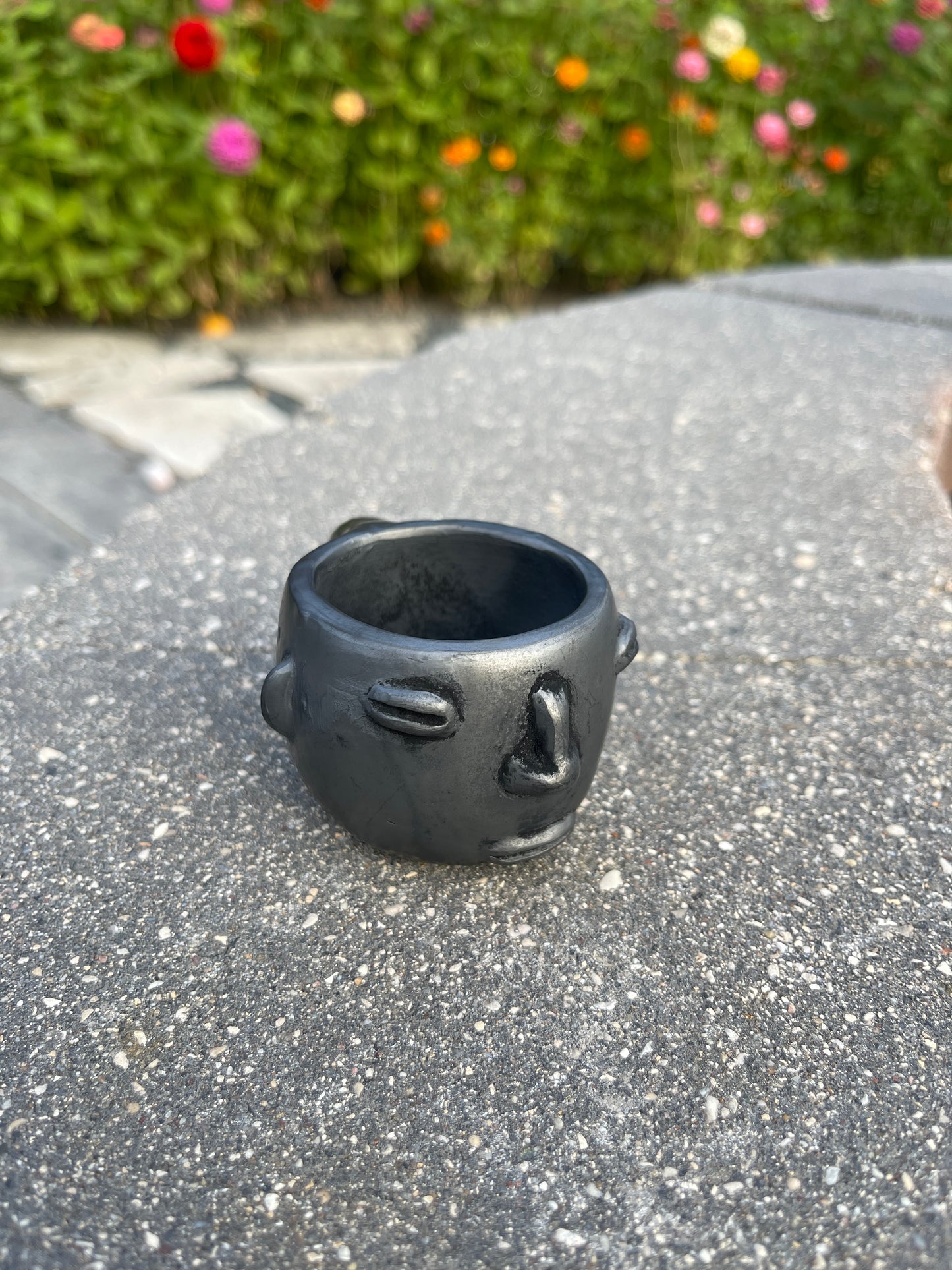 Oaxacan Black Pottery Face Cups With Handle