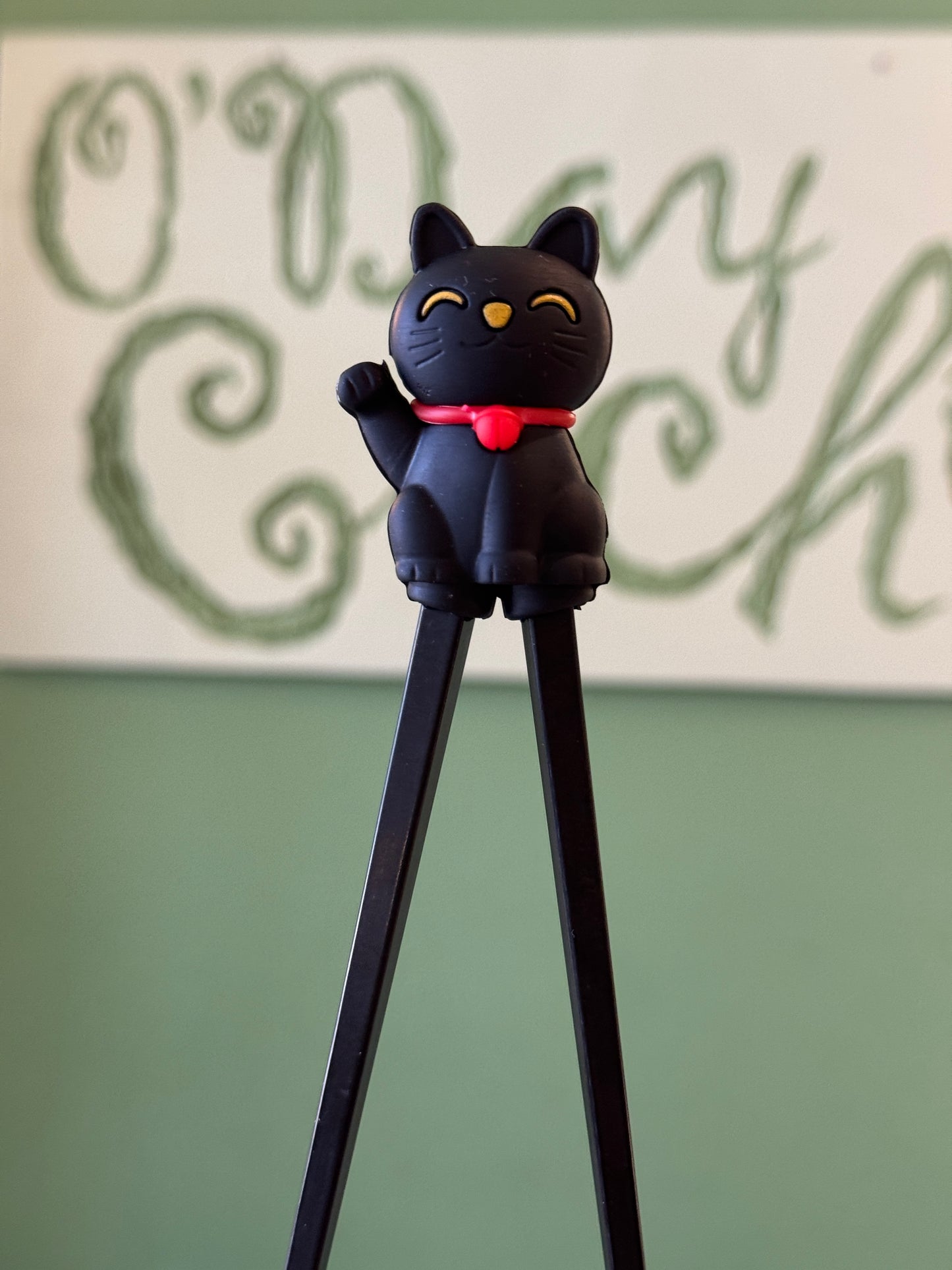 Silicon Chopsticks Black Lucky Cat