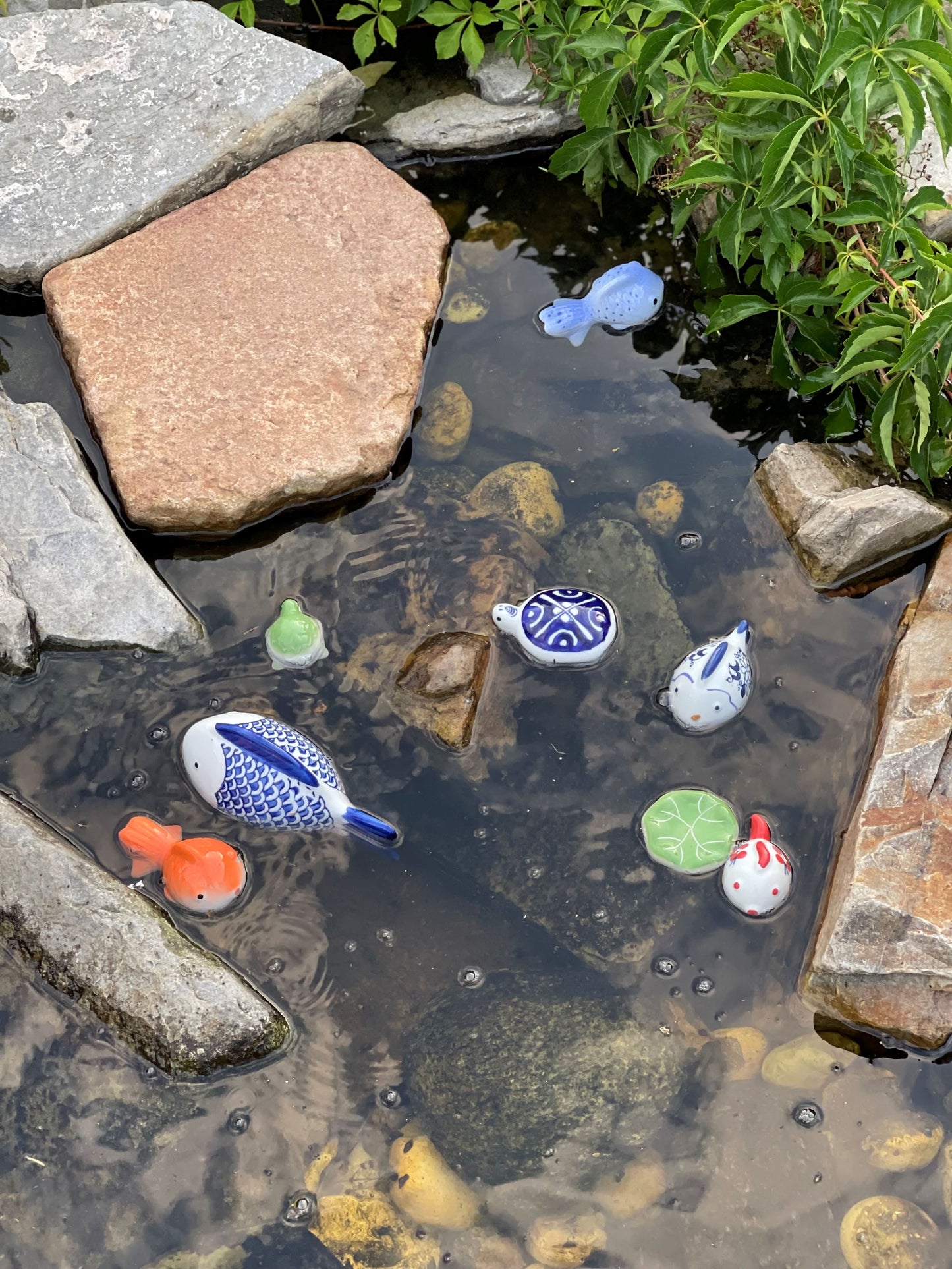 Painted Porcelain Blue & White Turtle