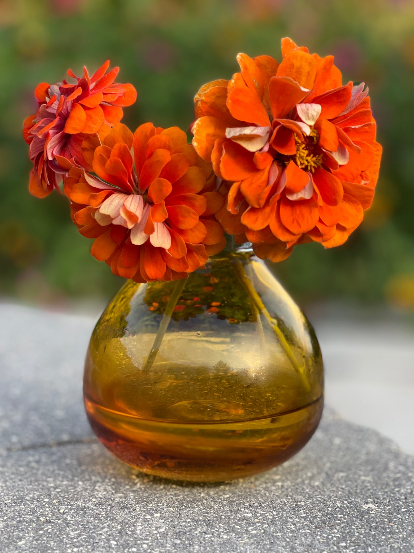 Amber Hand Blown Glass Vase