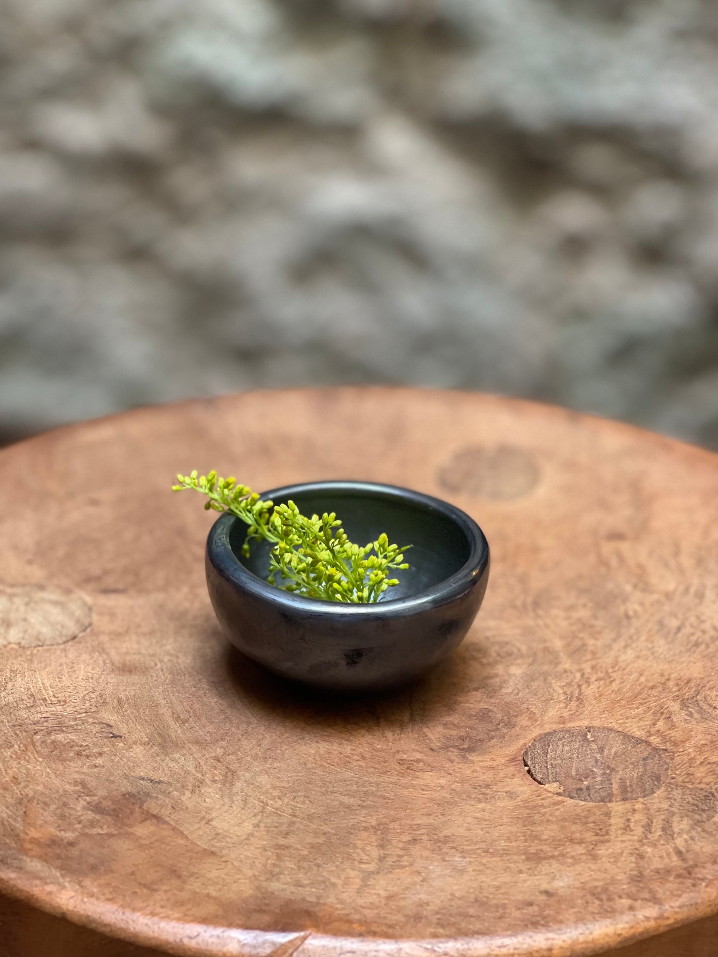 Oaxacan Round Black Pottery Bowl