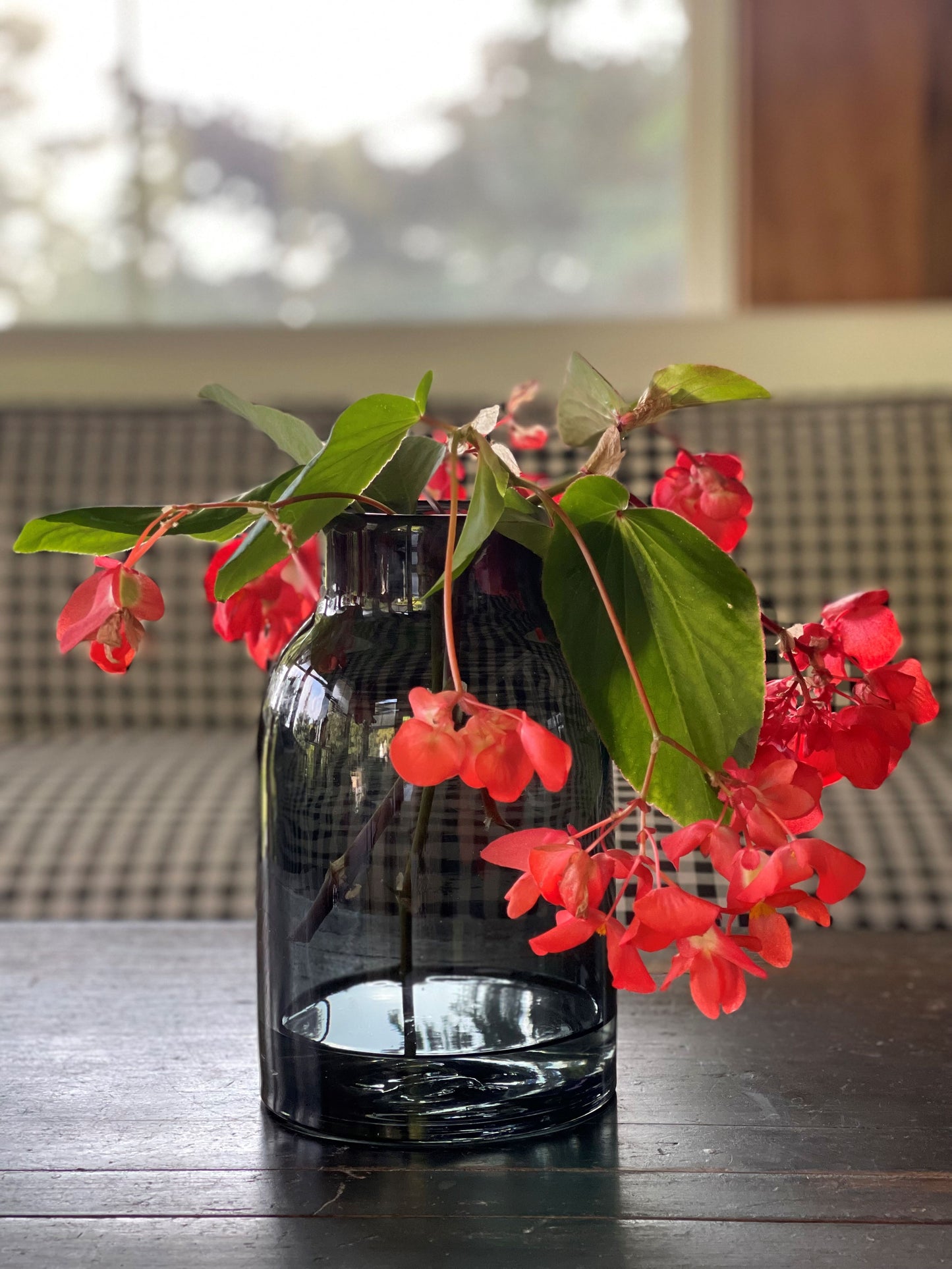 Smoked Forest Hand Blown Vase