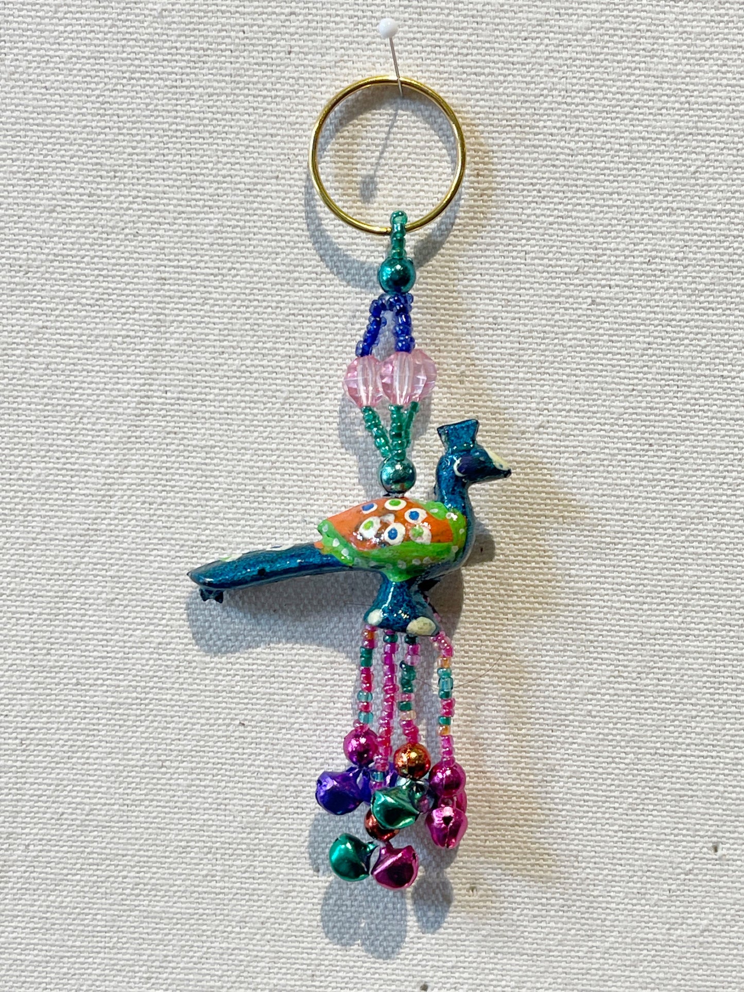 Handmade Wooden Peacock Key Chain