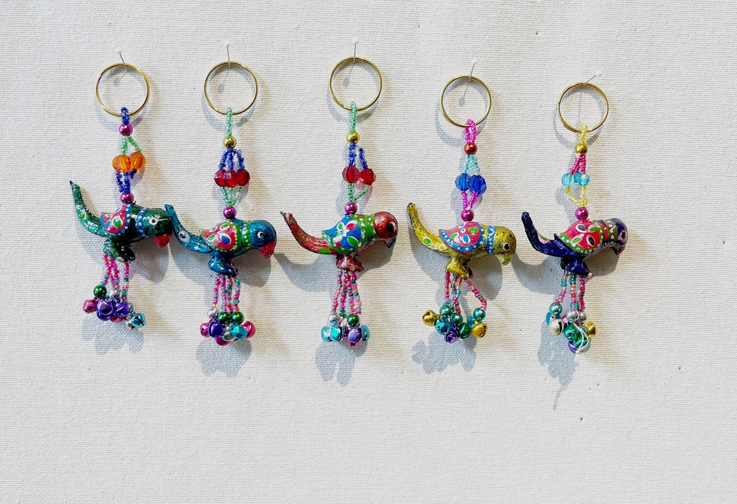 Handmade Wooden Parrot Keychain