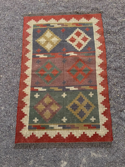 Wool & Jute Handloomed Rug 4' X 6'