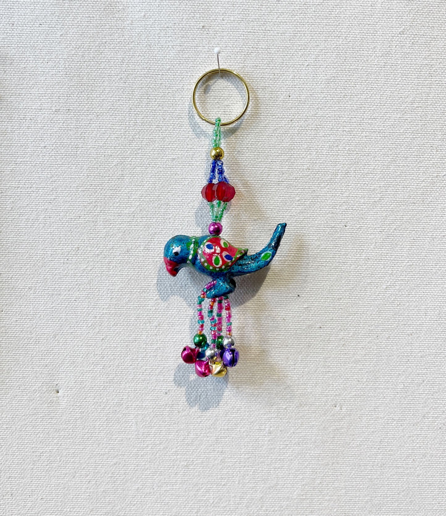 Handmade Wooden Parrot Keychain