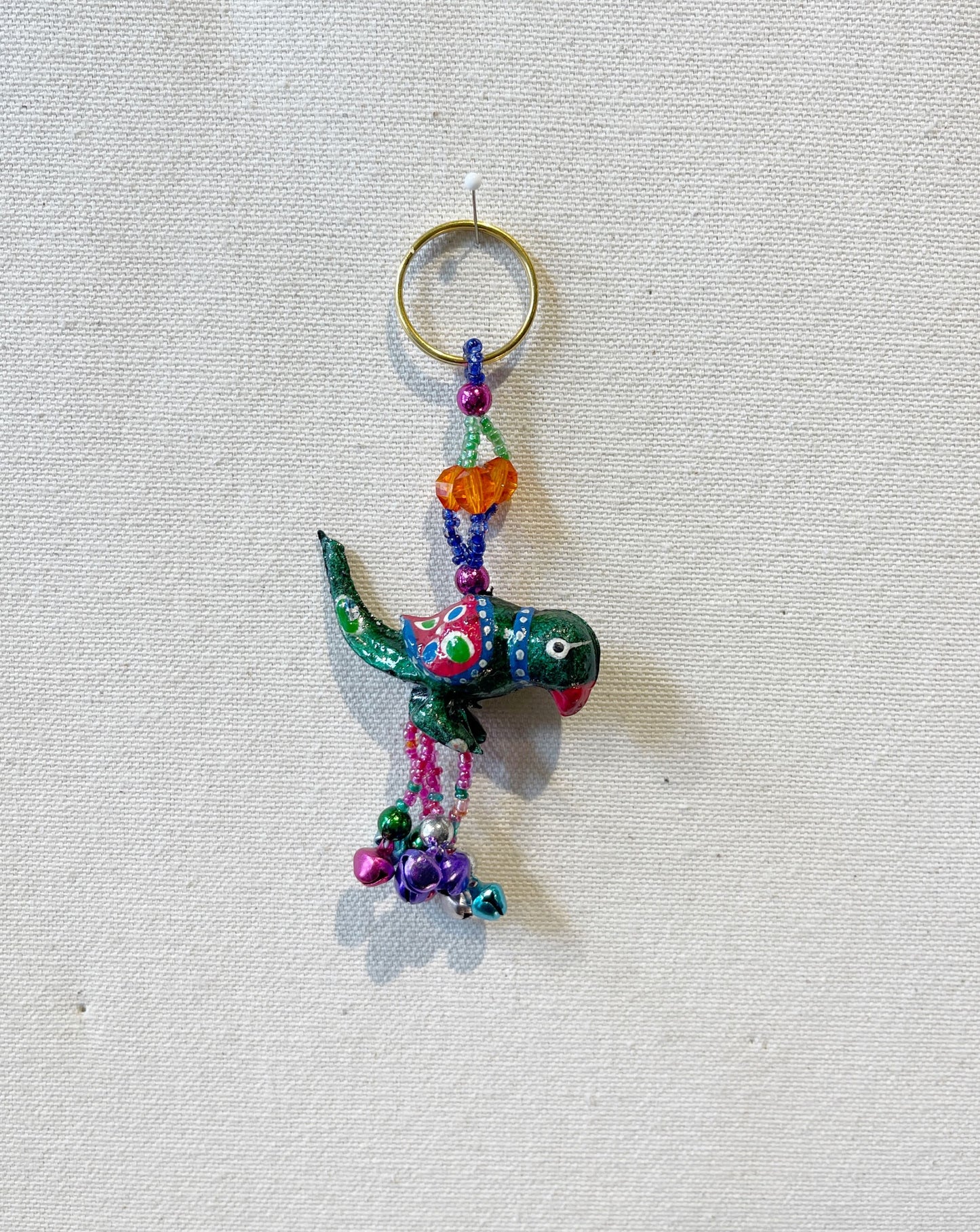 Handmade Wooden Parrot Keychain