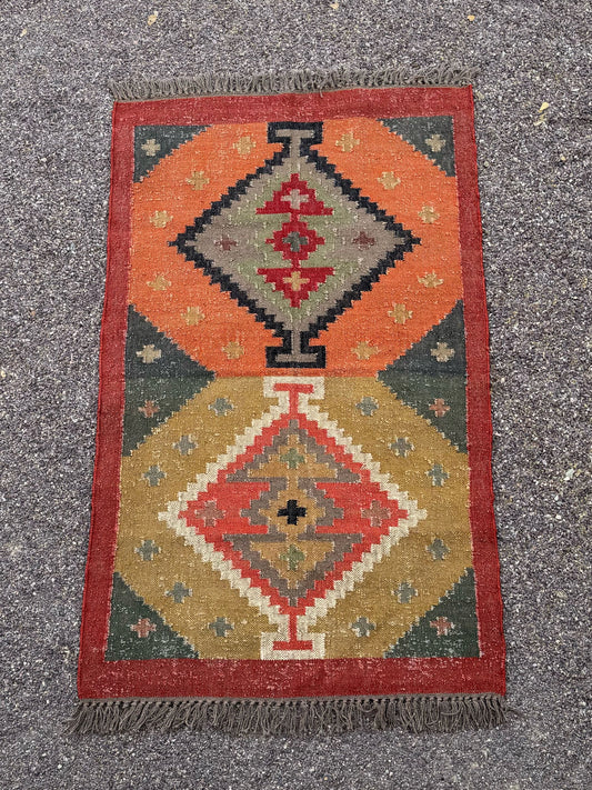 Wool & Jute Handloomed Rug 3 x 5