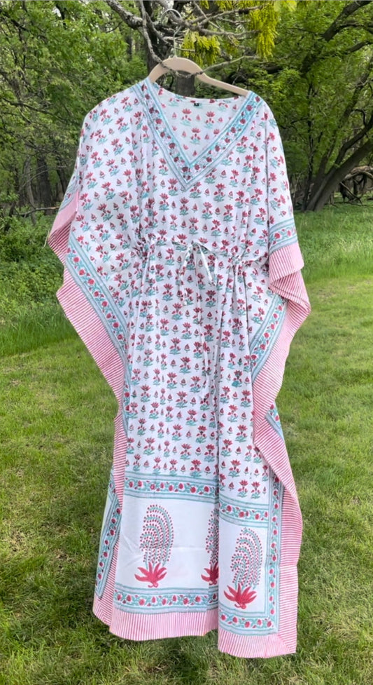 Mini Red Floral Kaftan