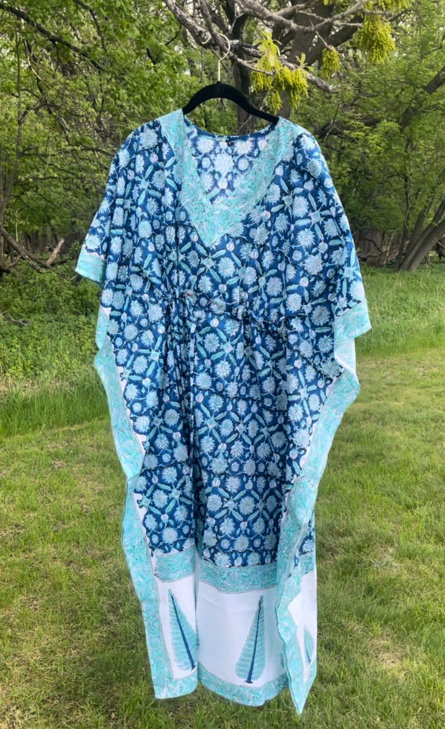 Blue Floral Kaftan