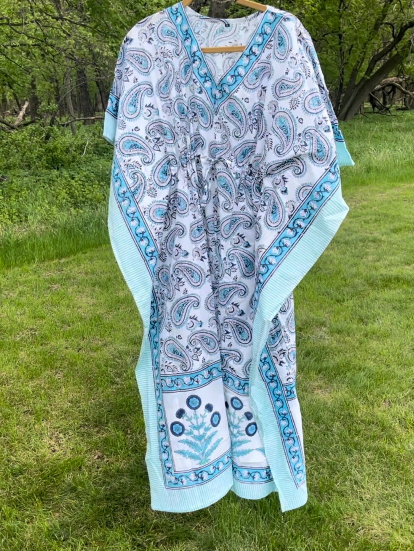 Blue Paisley Kaftan