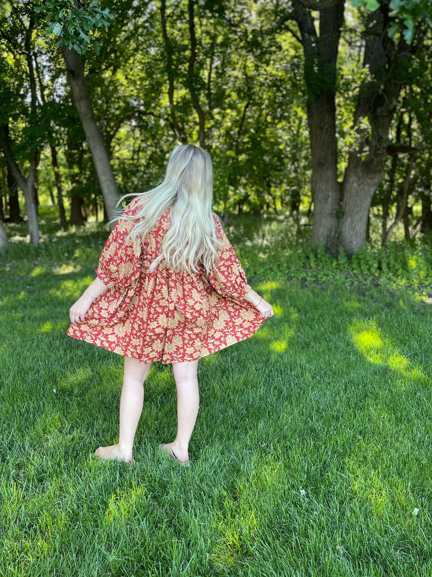 Cotton Floral Block Printed Dress