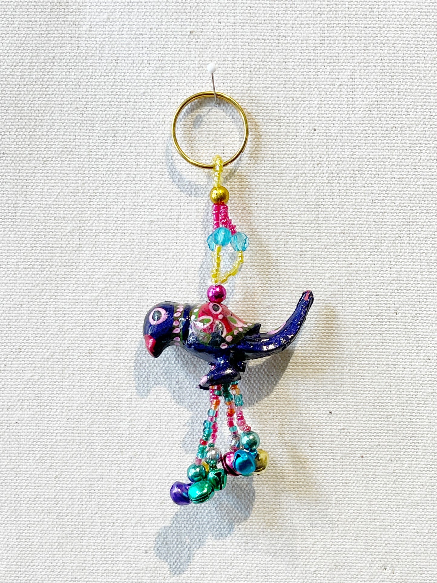 Handmade Wooden Parrot Keychain