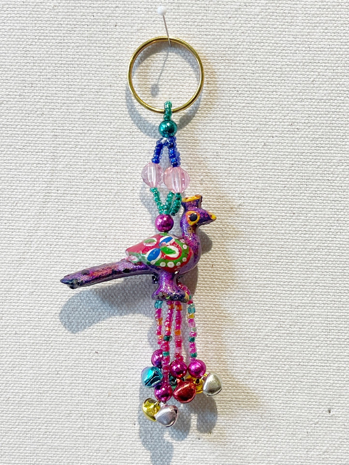 Handmade Wooden Peacock Key Chain