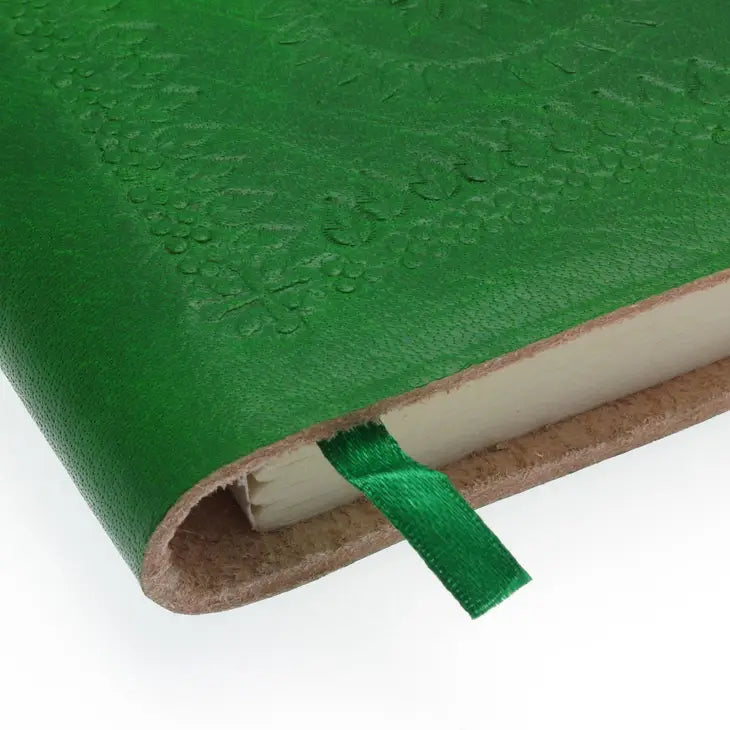 Handcrafted Mini Emerald Green Embossed Leather Notebook