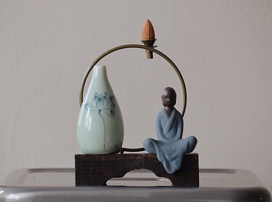 Elegant Porcelain Backflow Incense Burner