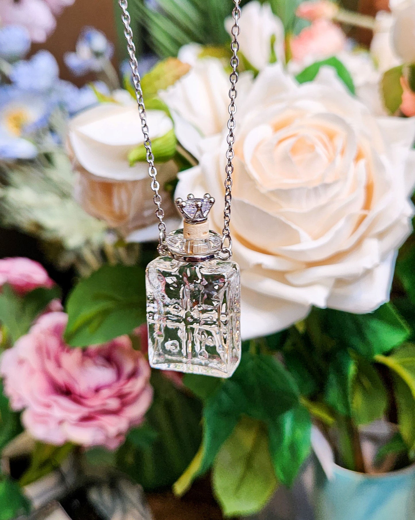 Essential Oil & Perfume Glass Bottle Necklace