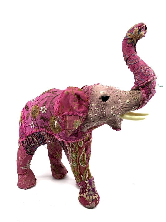 Pink Indian Textile Elephant