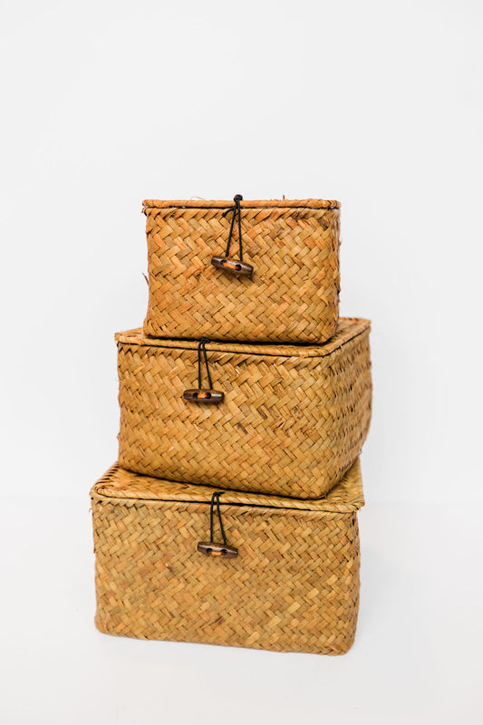 Trio wicker boxes