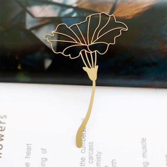 Morning Glory Gold Metal Bookmark