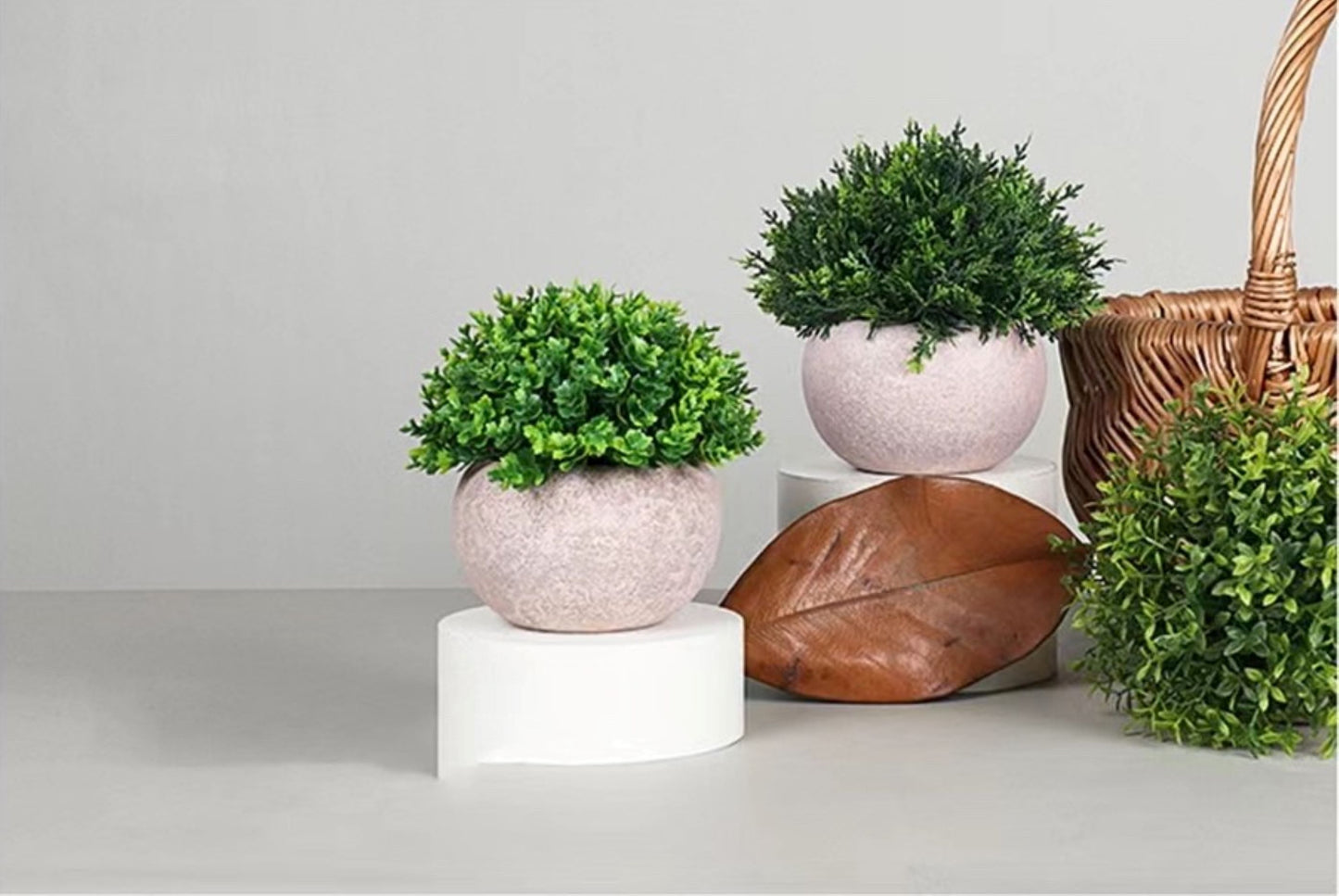 Clay Pot & Artificial Plant